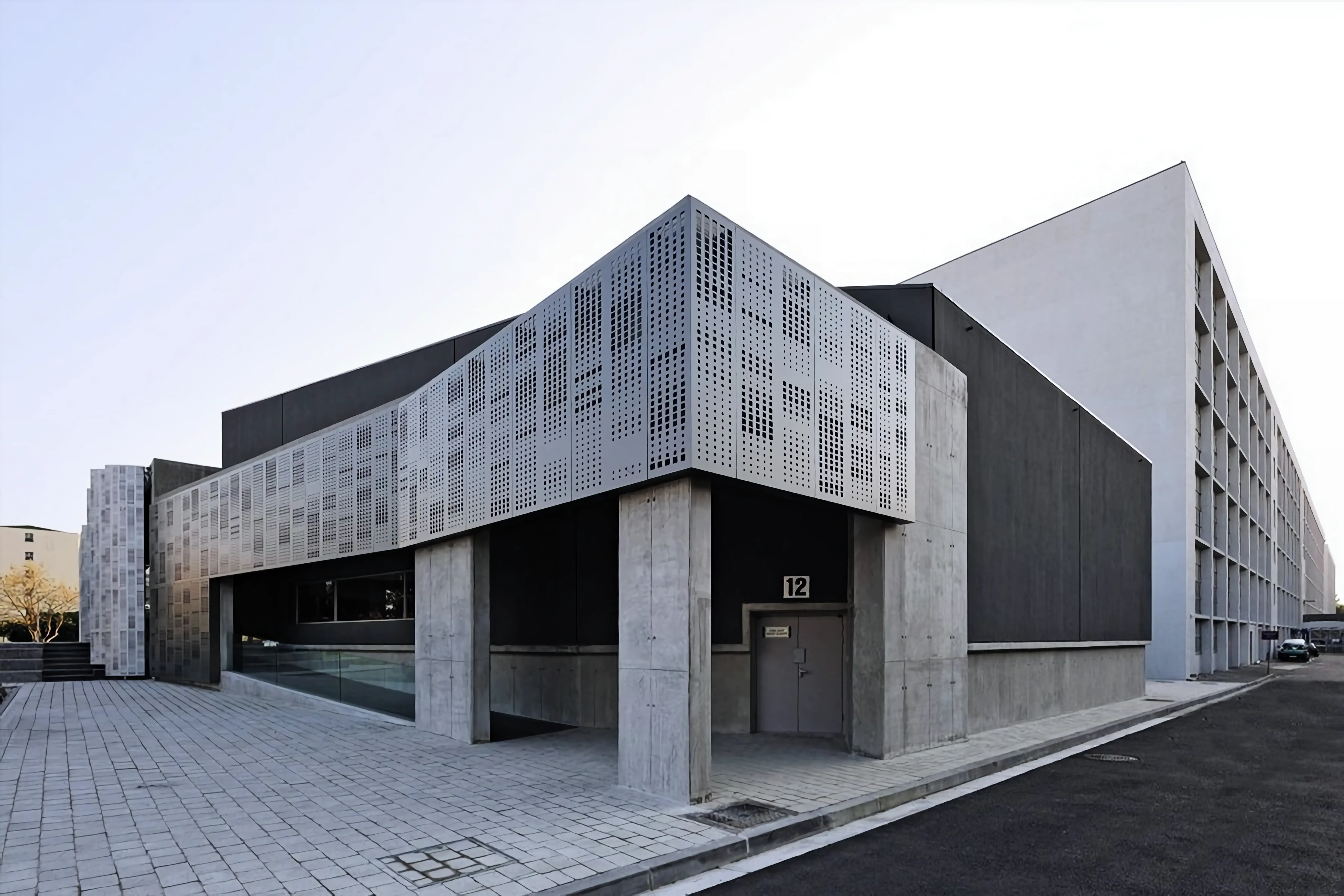 Perforated aluminium facade